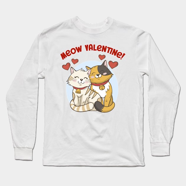 Meow Valentine Long Sleeve T-Shirt by Meow Meow Cat